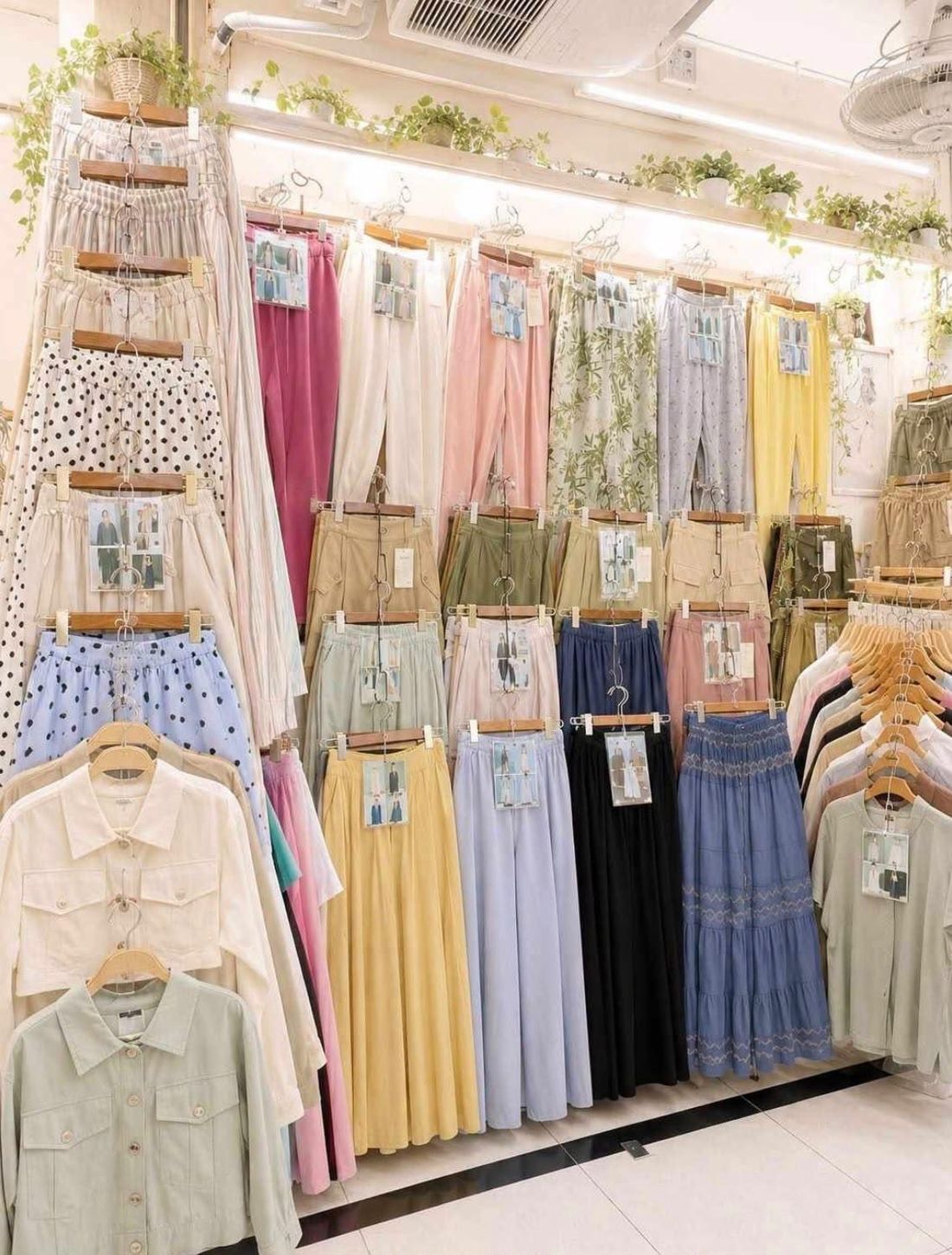 Clothes on display at a wholesale shop in Bangkok